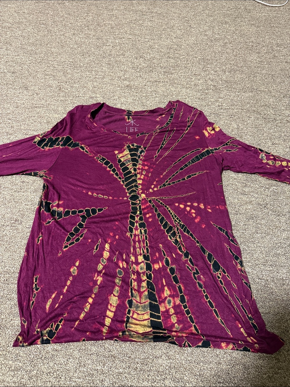 LIFE Purple Tie-Dye Long Sleeve Tee
